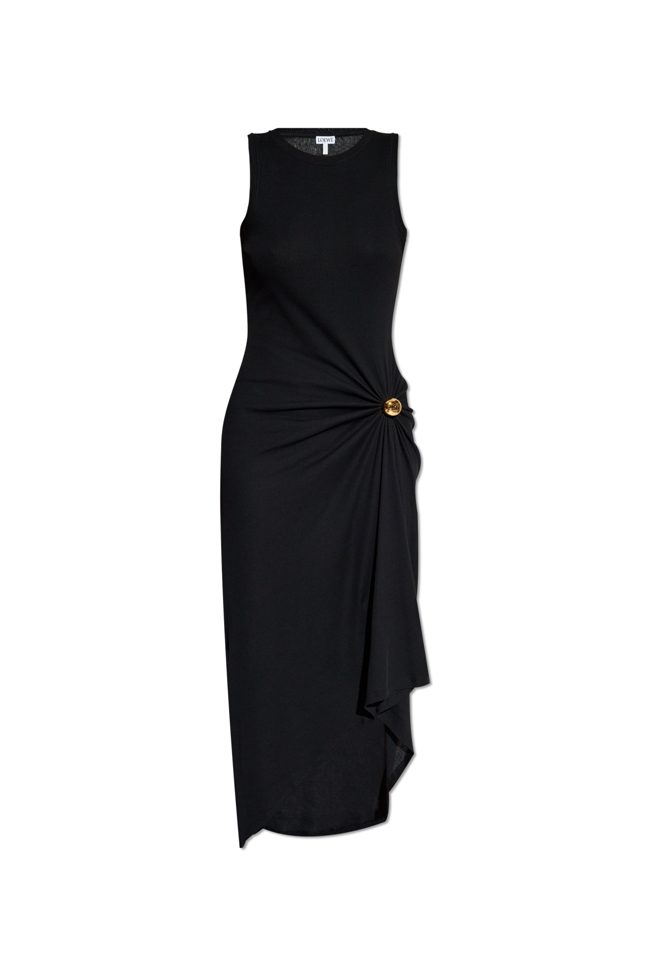 【送料&関税込】Loewe Black Stretch Cady Dress Loewe Stretch Cady Dress in Black | Lyst